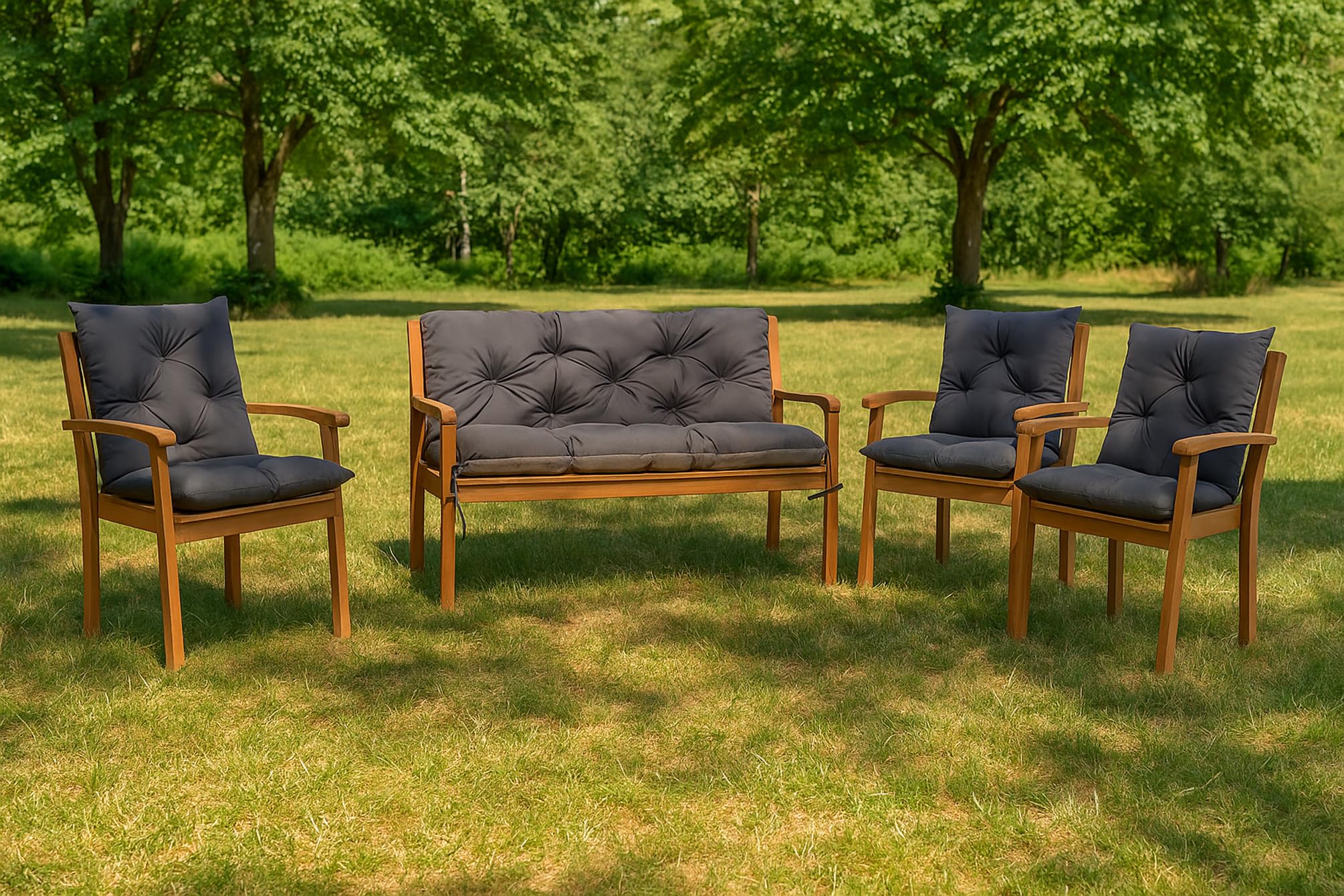 Cuscino per dondolo Hollywood – Panca con schienale – Cuscino per dondolo da giardino – Cuscino per panca da esterno (160 x 60 x 50 cm, antracite)
