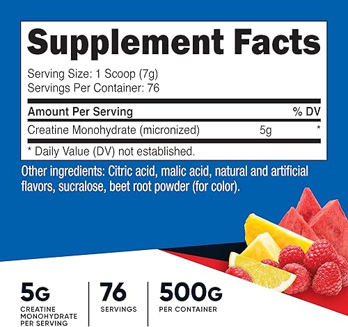 Miniatura 36 de Monohidrato de creatina Nutricost, 100 porciones, 0,18 oz por porción, monohidrato de creatina pura, Paquete de 1, 1