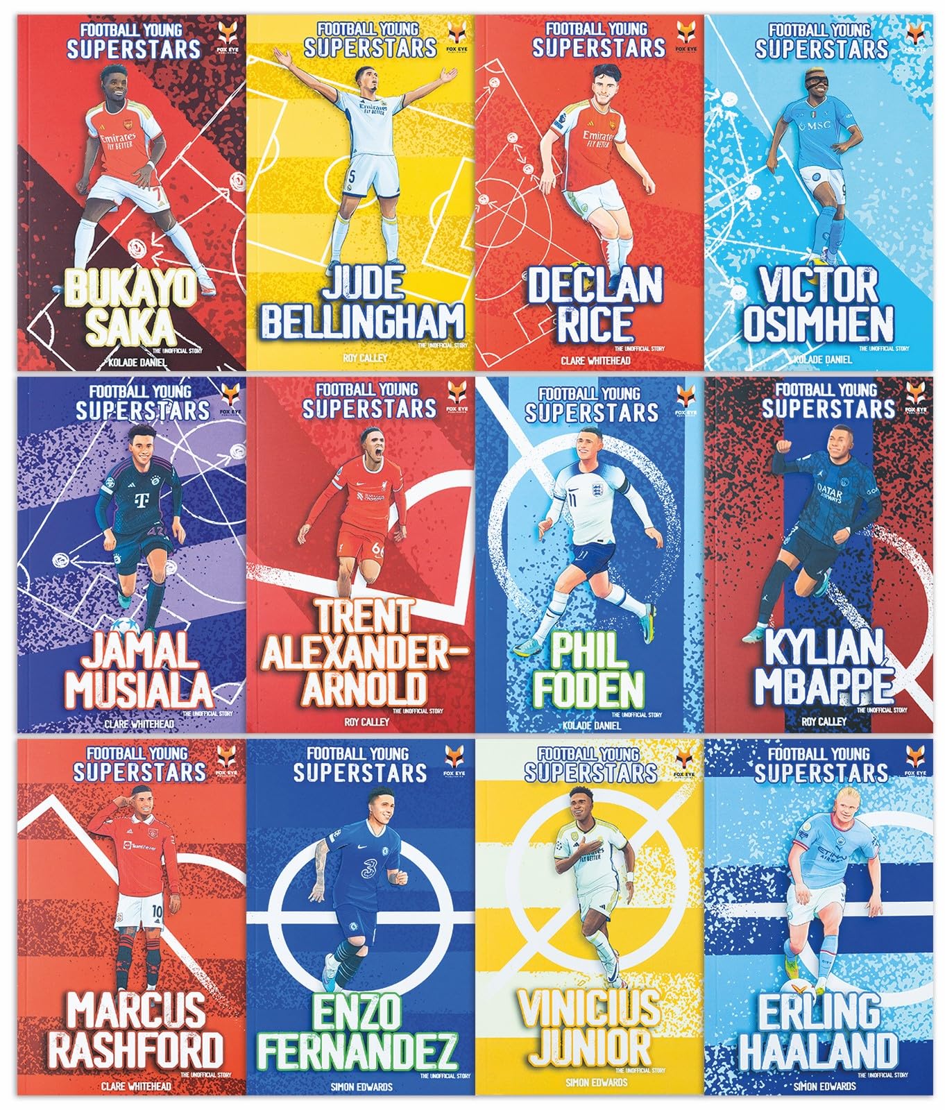 Football Young Superstars 12 Books Box Set: (Jude Bellingham, Marcus Rashford, Phil Foden, Bukayo Saka, Kylian Mbappe, Erling Haaland)