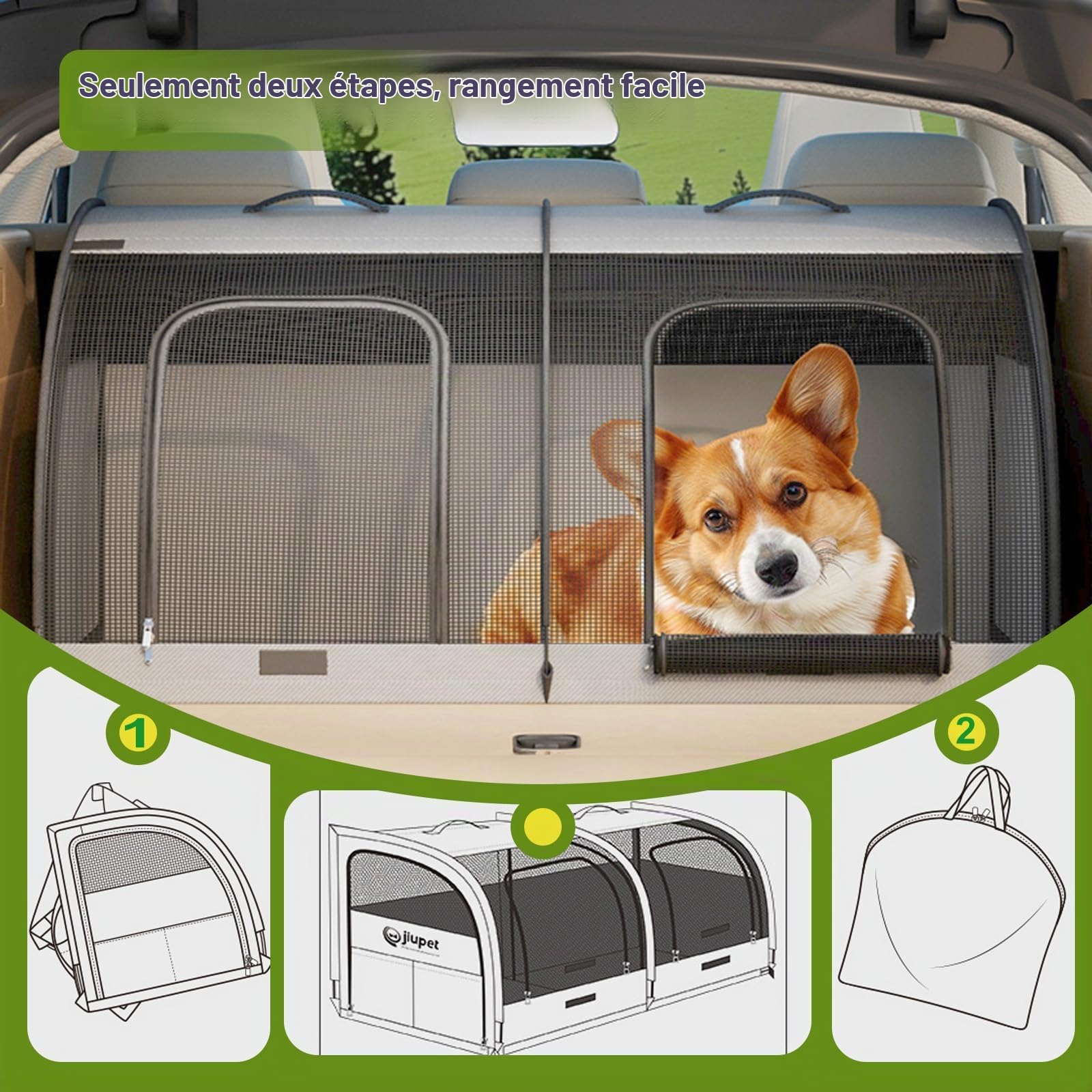 Siège auto pliable pour 2 chats ou petits chiens, siège auto étanche pour chien pour le dos, caisse de transport pour chats lavable pour pique-nique, voyage, tourisme 100X50X50