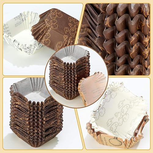 Miniatura 3 de Uiifan 1200 forros cuadrados para cupcakes de 1.77 x 1.77 pulgadas, moldes cuadrados de brownie, moldes desechables a prueba de grasa para cupcakes