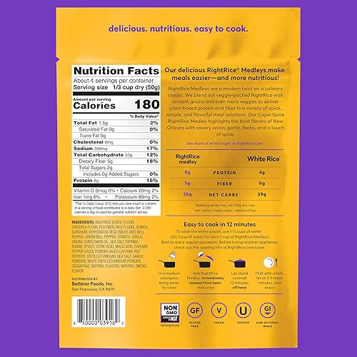 Miniatura 2 de RightRice Medley Cajun Spice 6 oz Pack de 1 hecho de verduras granos antiguos y más verduras vegano sin OMG sin gluten