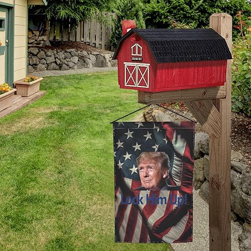 Miniatura 5 de Bandera de jardín Lock Him Up de 12 x 18 pulgadas, doble cara, decoración de patio al aire libre