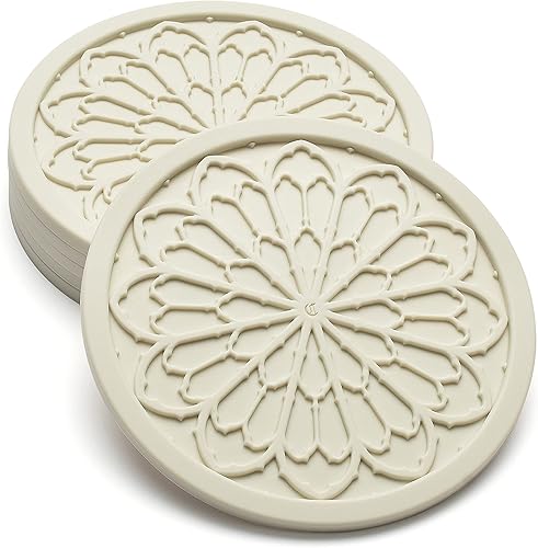 Posavasos de silicona para bebidas, paquete de 6 posavasos de 4 pulgadas para decoración estética de habitación, accesorios góticos para utensilios