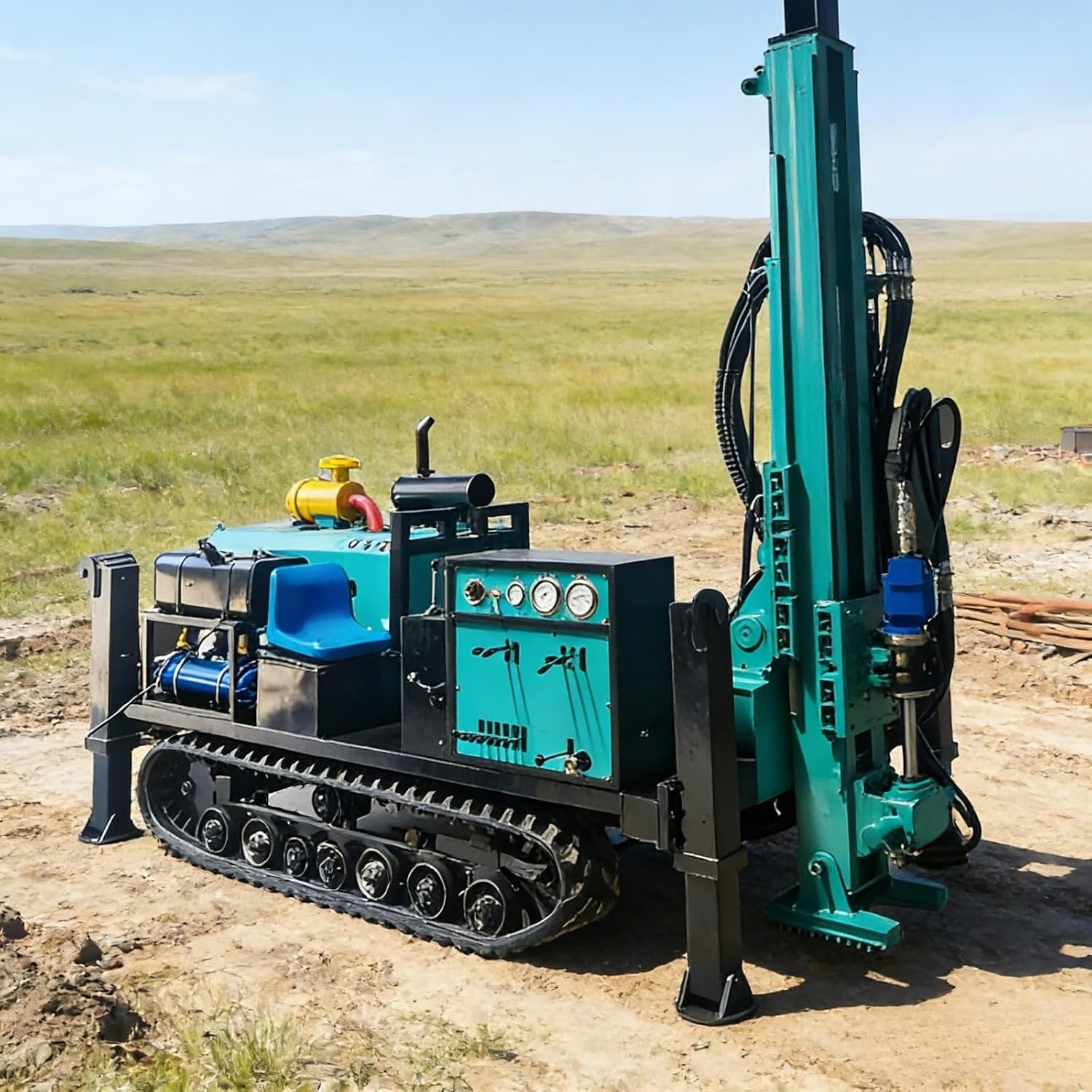 Crawler Mounted Core Driller, Hydraulic Drilling Machine for Deep Ground Investigation, Perfect for Remote Area Exploration and Core Drilling Projects