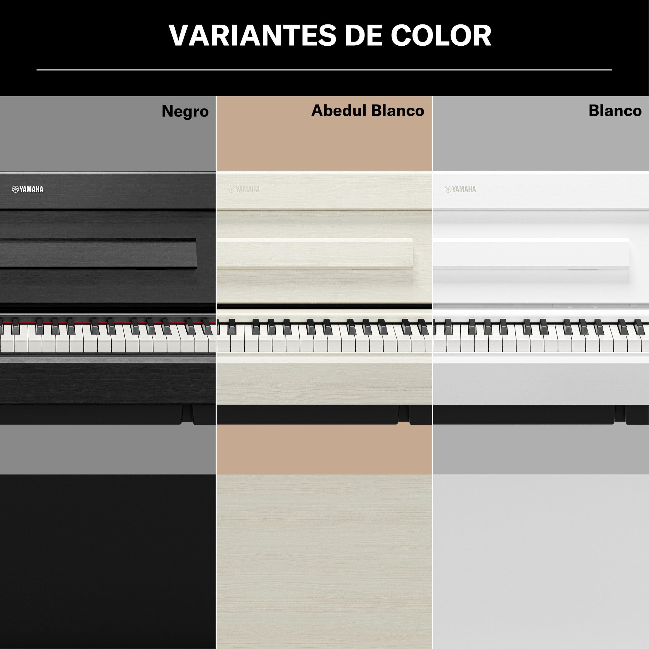YAMAHA YDP-S36 Piano Digital – 88 Teclas Contrapesadas GHS, Sonido CFX Concert Grand, Diseño Slim, Bluetooth, 3 Pedales, Ideal para Casa y Principiantes – Blanco
