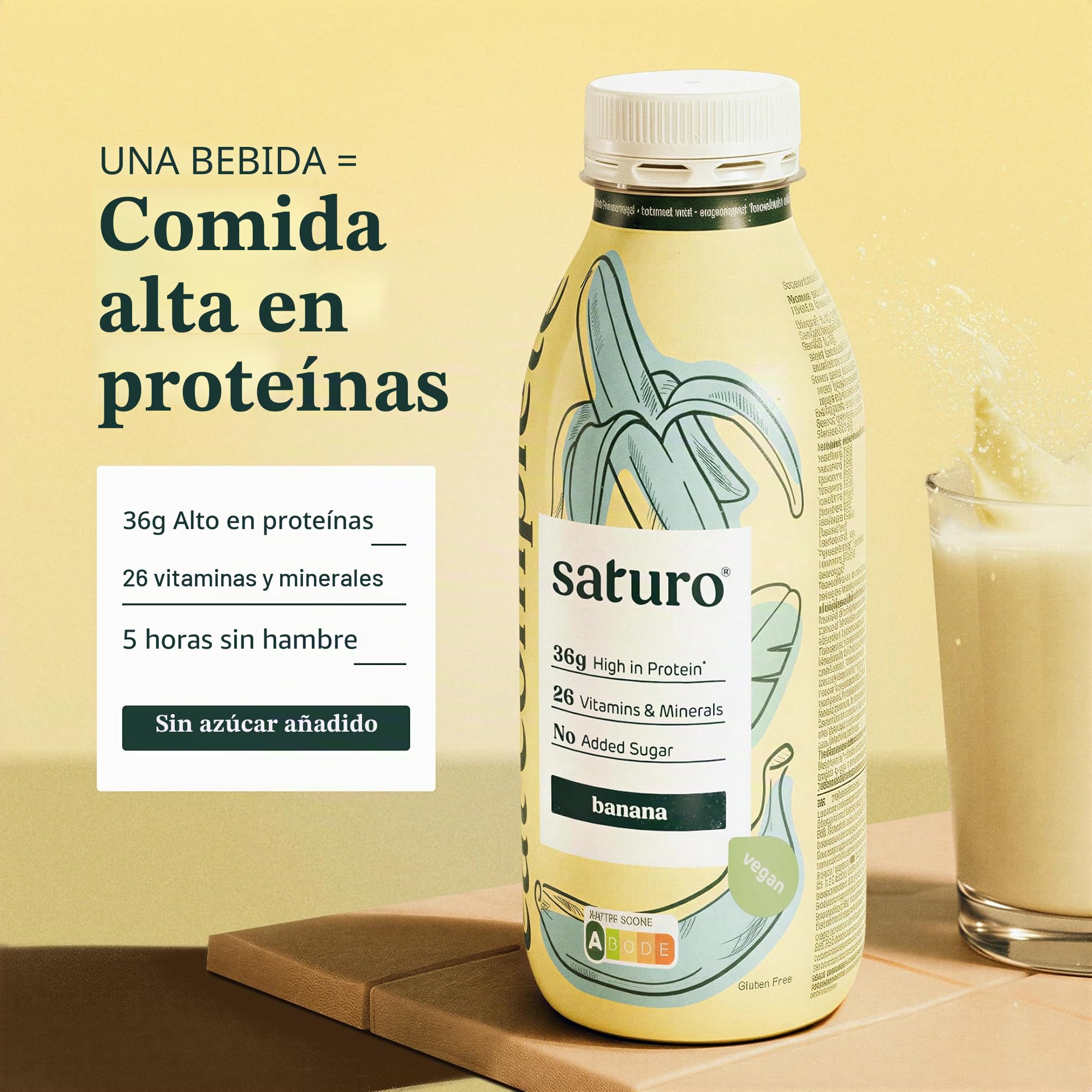 Saturo Paquete Mixto de Sustitutos de Comida | Batido alto en proteínas con 330 kcal | Vegano | Comida bebible con 26 nutrientes | 24 x 330 ml