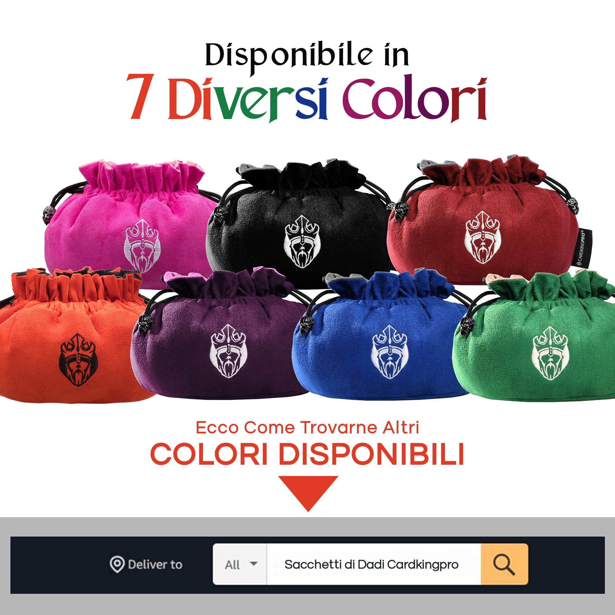 CardKingPro Immense Dice Bag con Tasche - Azzurro - capacità 150+ Dadi - Ottimo Organizzatore per Collezionisti di Dadi, Perfetto per Dungeons & Dragons [Design Brevettato]