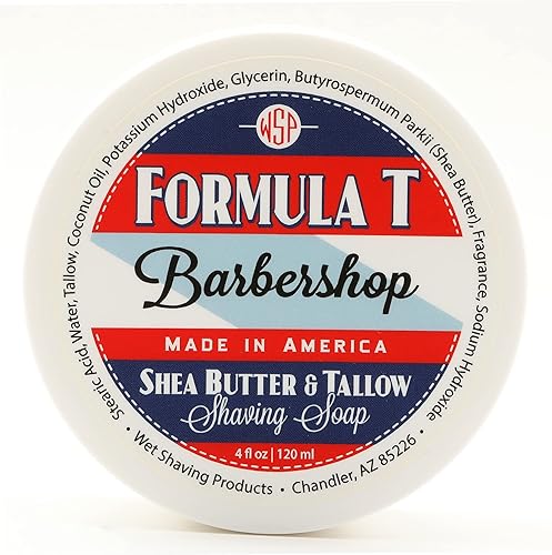 Jabón de afeitar WSP Formula T (Barbería) 4 Oz Hecho con Manteca de Karité y Sarga