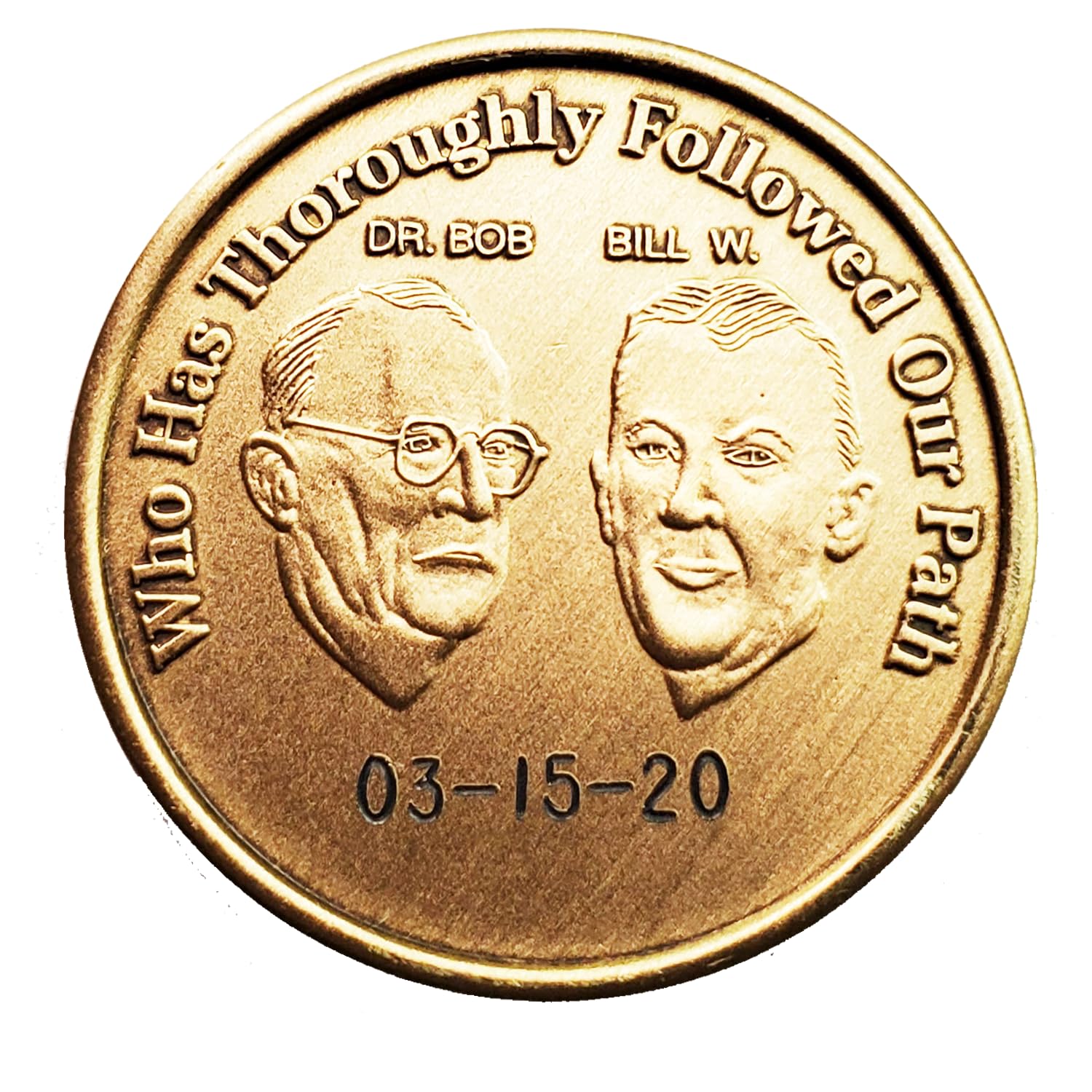 Custom Engraved 20 Year Sobriety Medallion - AA Alcoholics Anonymous Bronze Coin With Personalization