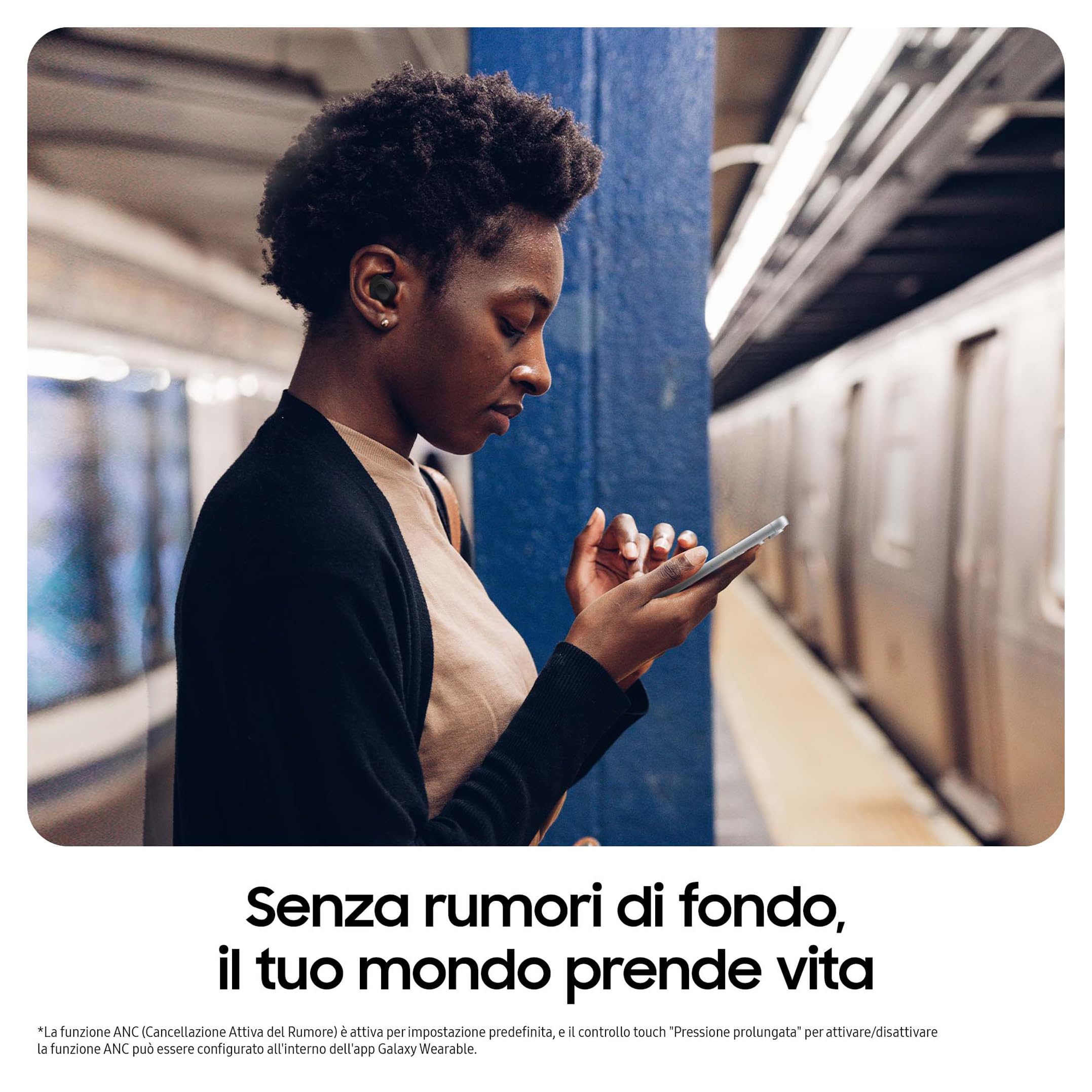 Samsung Galaxy Buds FE Cuffie Bluetooth True Wireless, Cancellazione attiva dei rumori (ANC), Fit Ergonomico, 3 Microfoni, Controlli touch, Bassi profondi, Graphite 2023 [Versione Italiana]