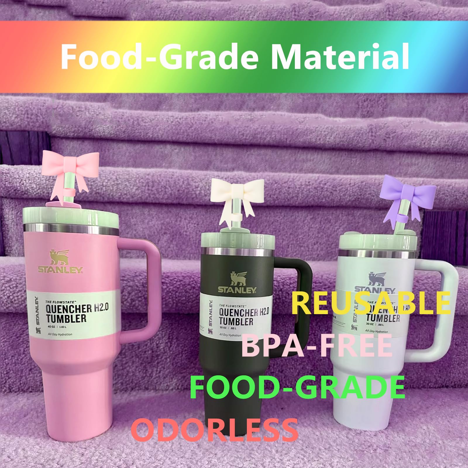 ANOTION Lot De 2 Verres à Bière Réutilisables Avec Couvercles Et Paille