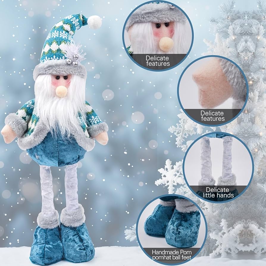 Amazon | 立っているサンタクロース人形 - ソフトブルーの Amazon | 立っているサンタクロース人形 - ソフトブルーの
