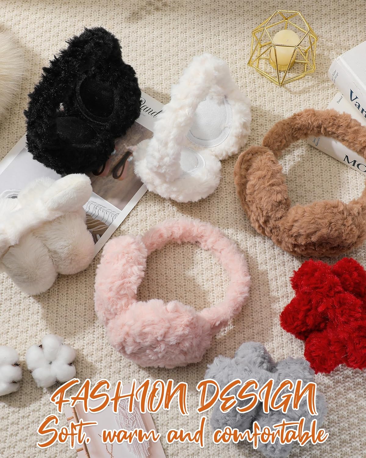 Trifabricy EarMuffs for Women Winter Faux Fur Warm Earmuffs Cute Foldable Ear Covers Cold Weather Fluffy Ear Warmers - Image 6