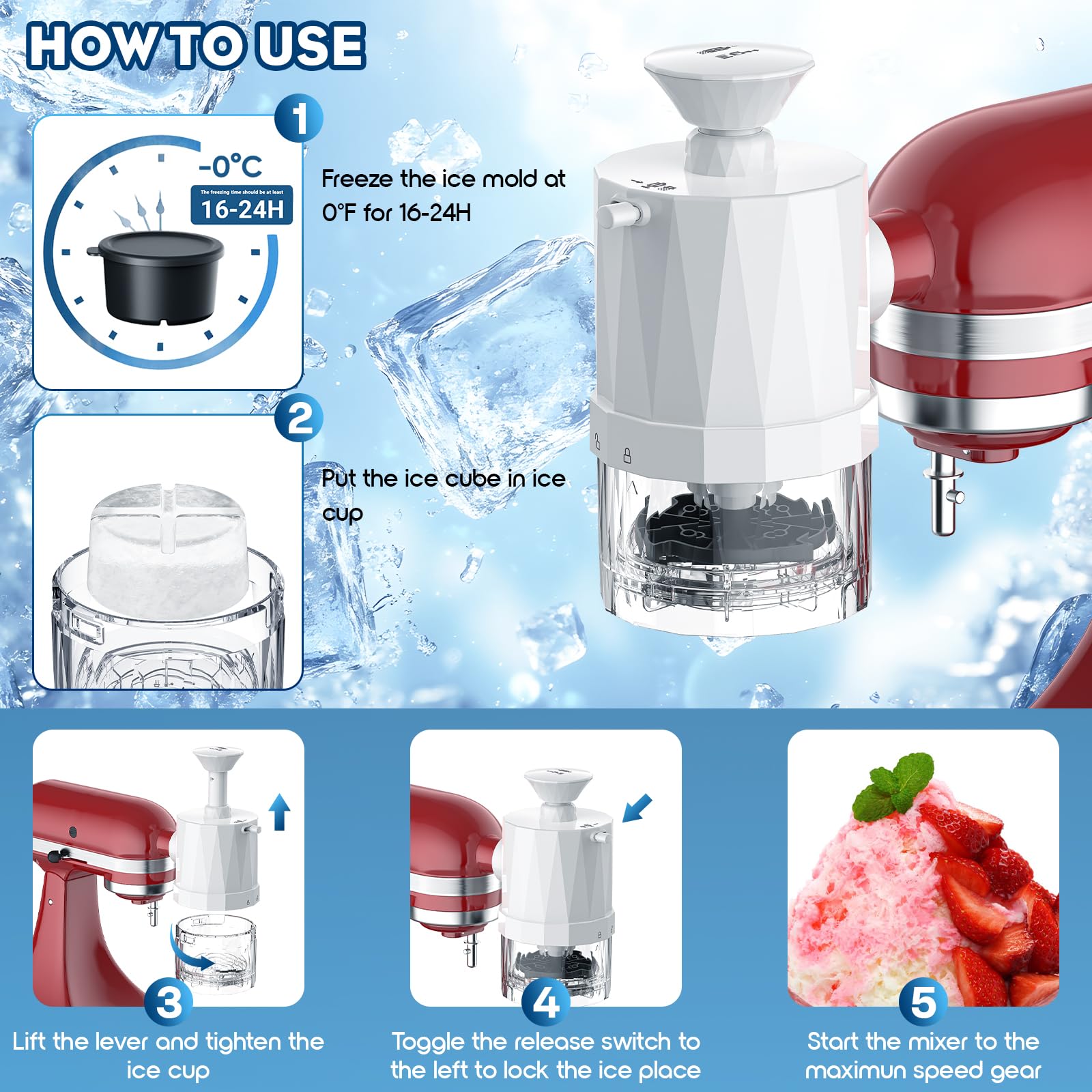 Shaved Ice Machine KitchenAid Shaved Ice Attachment - Snow Cone Maker ...