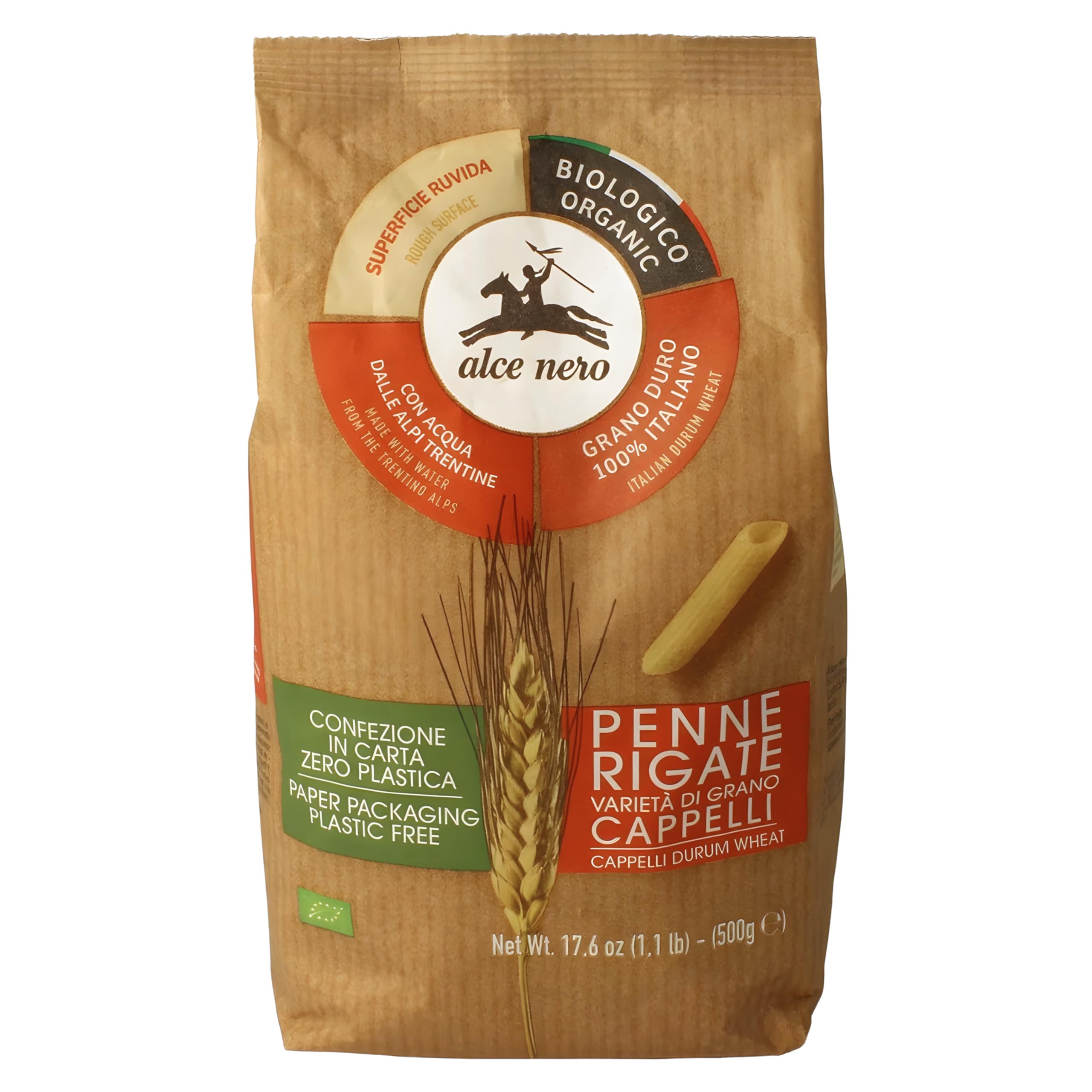 Alce Nero Penne Di Grano Duro Senatore Cappelli Trafilati Al Bronzo 500 G Bio