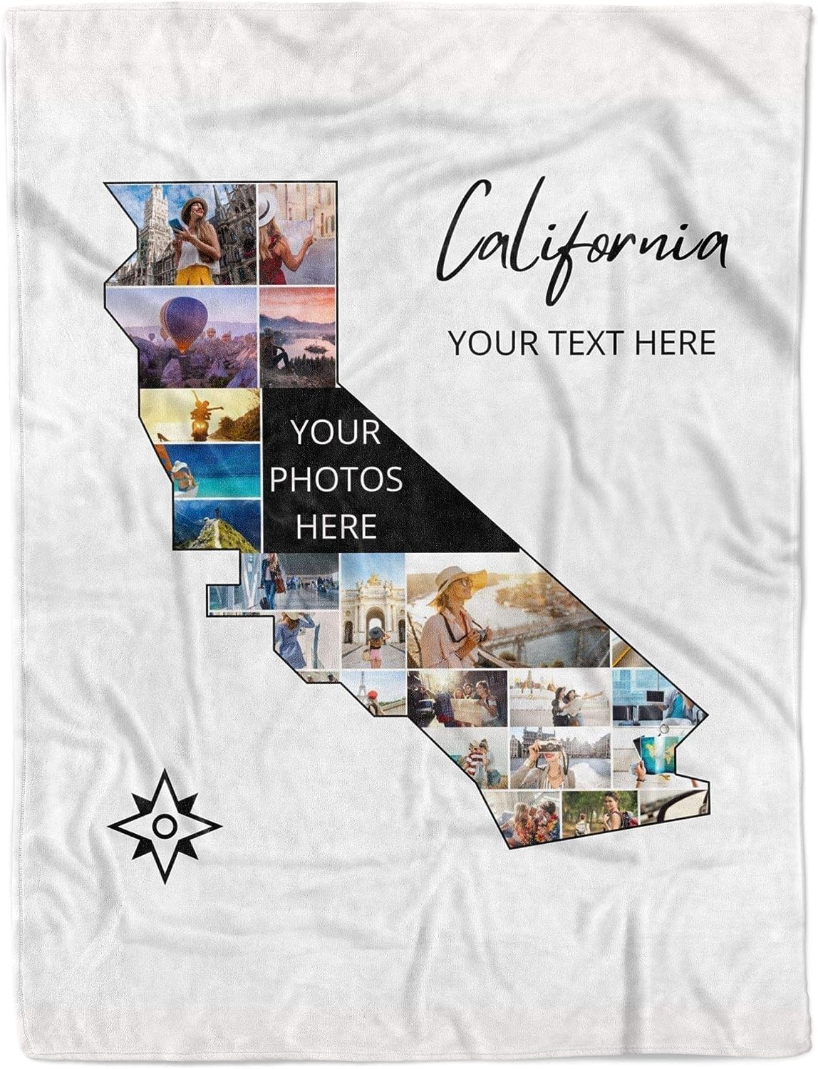 Personalized California Photo Collage Letter Blanket for Moms Customized Fleece Throws Blanket with Pictures Unique Mother's Day Present for Wife Mom and Grandma from Granddaughter (60x80)