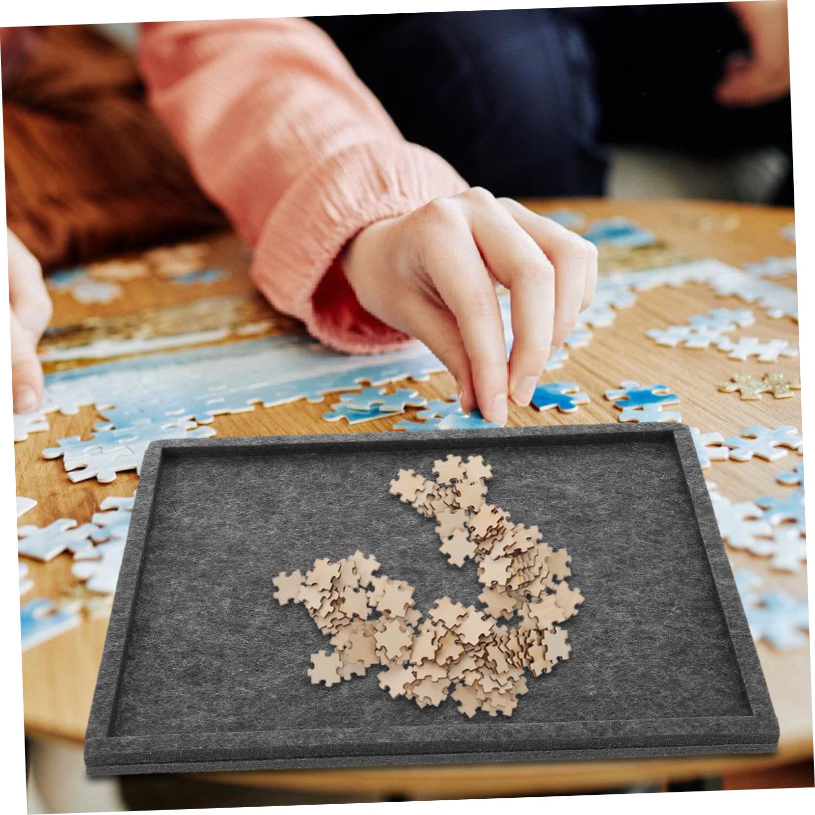 ORFOFE Bandeja de Fieltro Fácil de Usar para Clasificar Rompecabezas Organizador Apilable y Reutilizable de 1000 Piezas para Piezas de Puzzle