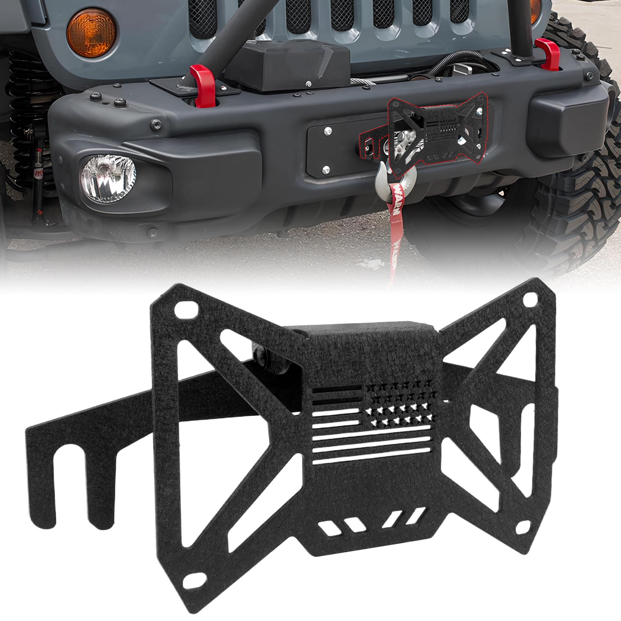 PARTREE Flip up Winch License Plate Frame