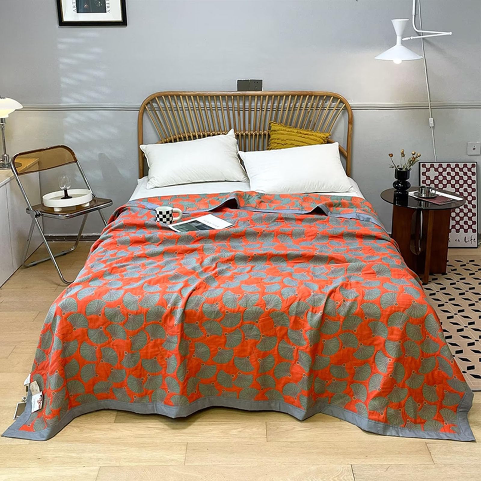 Jeté de canapé ultra douce et grand plaid de lit imprimé multicolore 200x230
