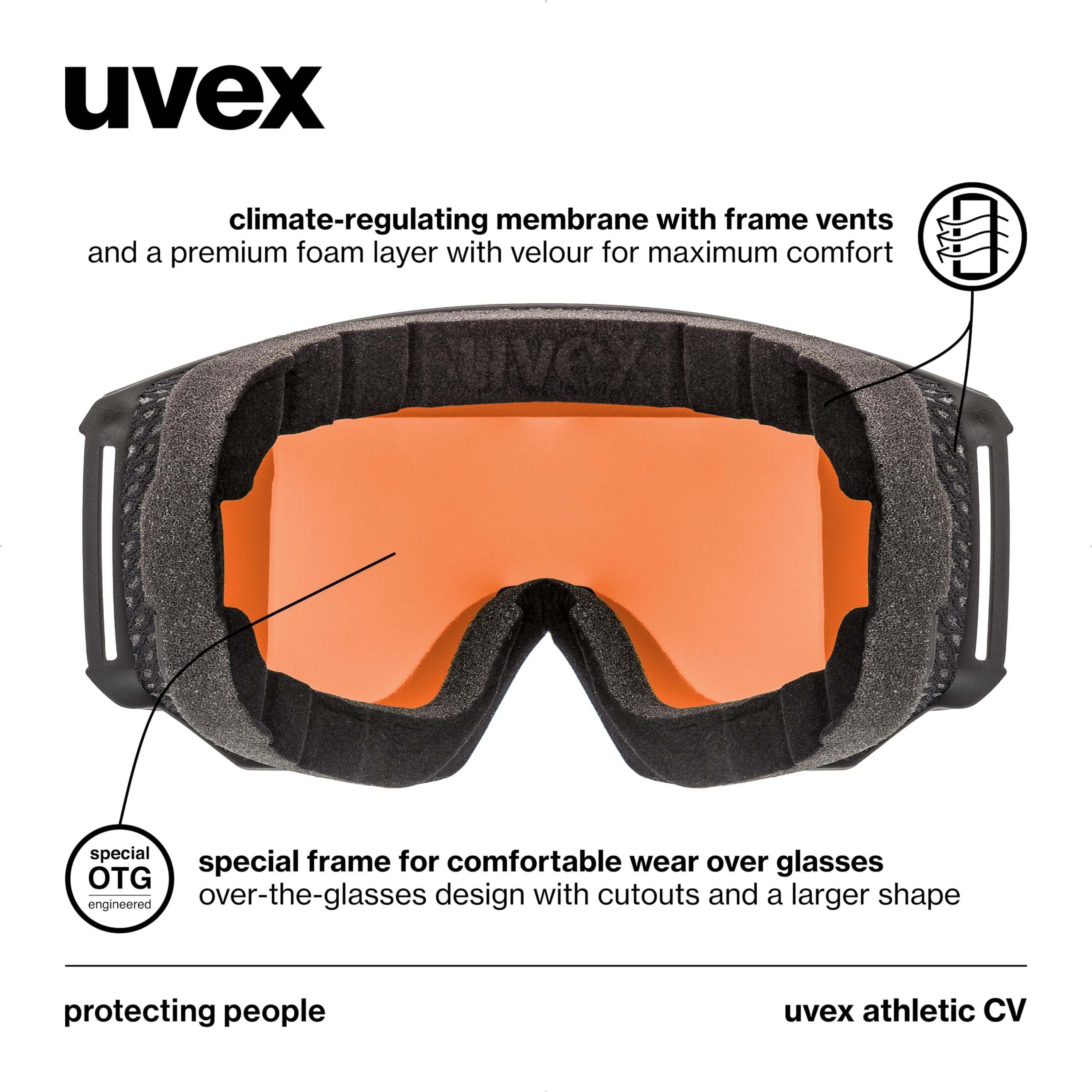 Amazon.com : uvex athletic CV, lunettes de ski Adulte unisexe