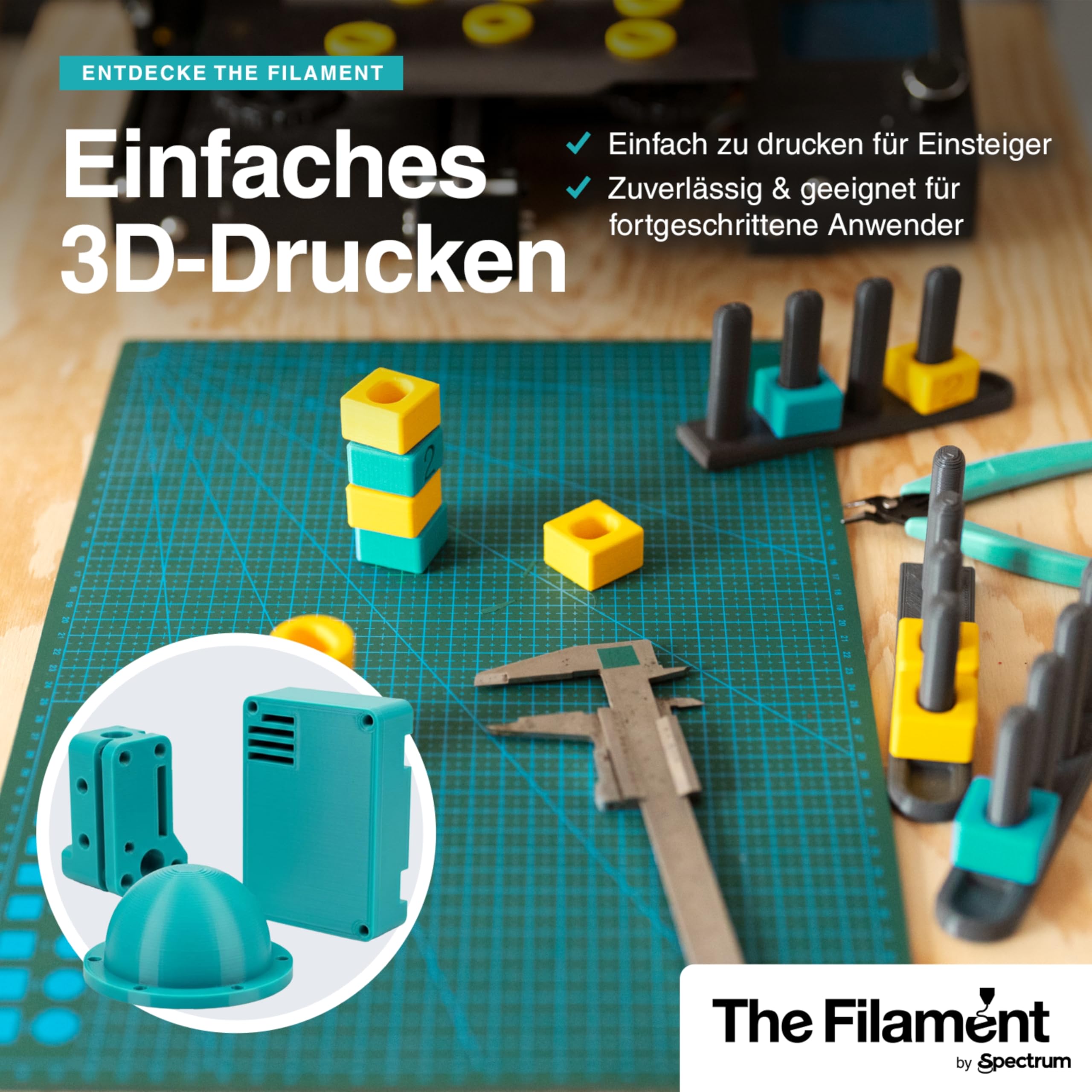 The Filament - Filament PLA CF 1.75mm, GREY, 1kg Spule, 3D Drucker Druckmaterialien, 3D Printer Printing Materials