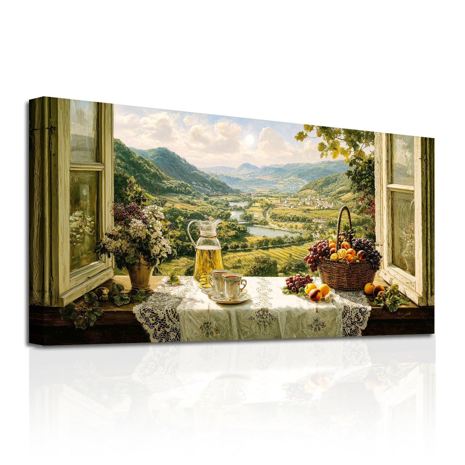 SERIMINO Modern Large Canvas Wall Art Vintage Kitchen Picture 29"x57"