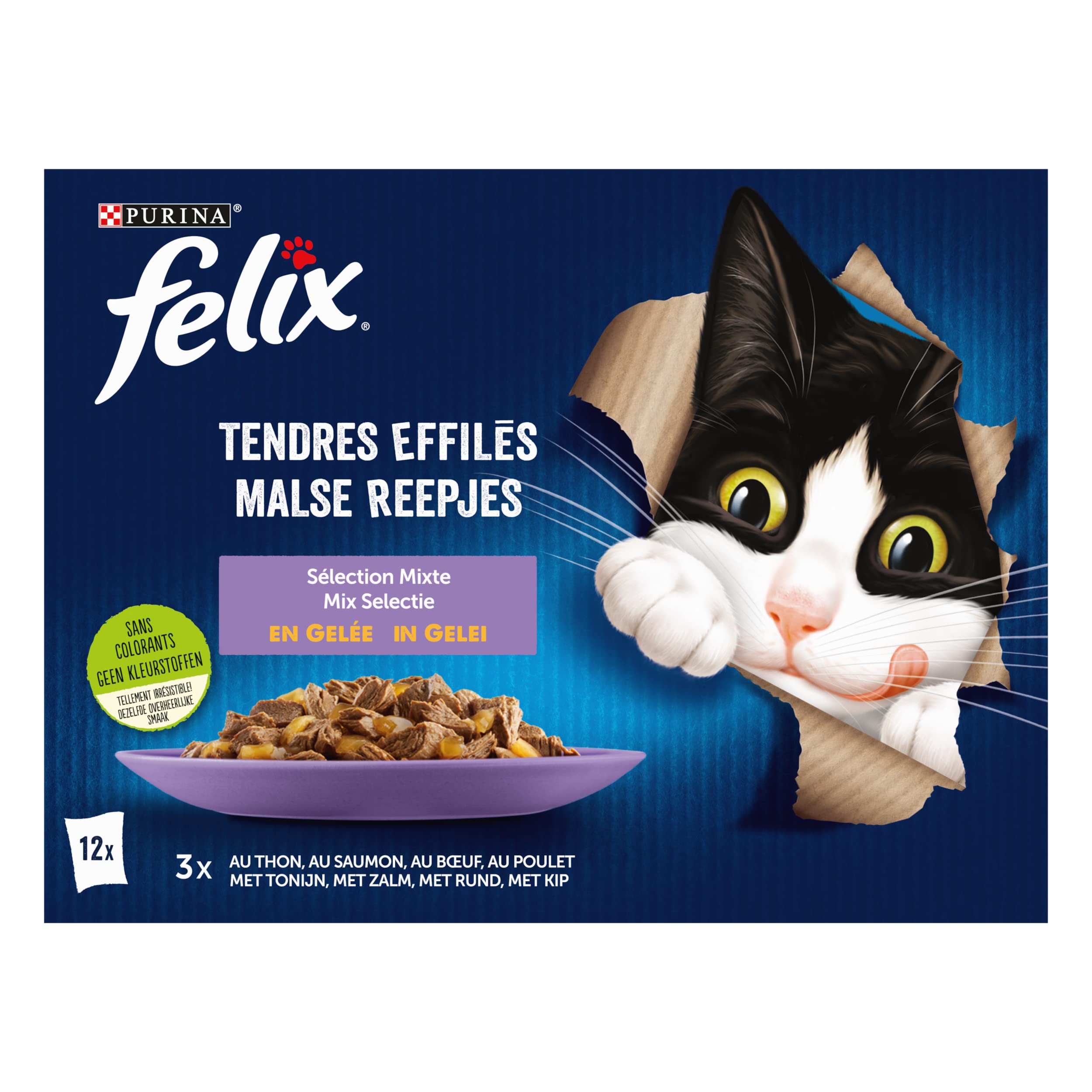 Felix 12X85G TENDRES EFFILES Selection Mixte en GELÉE (VIANDES ET Poissons)