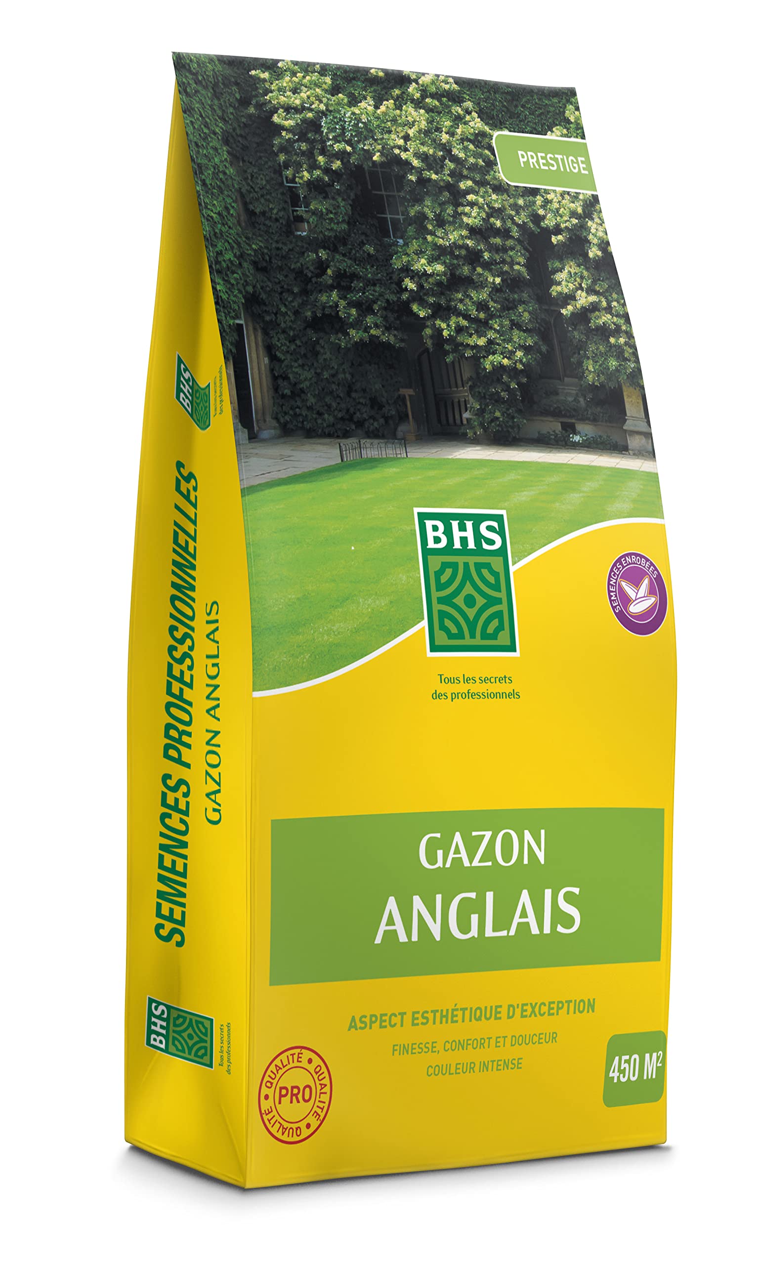 BHS GDP10 | 10kg | 465 m² | Gazon Anglais | Destiné aux jardins haut de gamme | Met en valeur l’environnement des belles propriétés |, Blanche