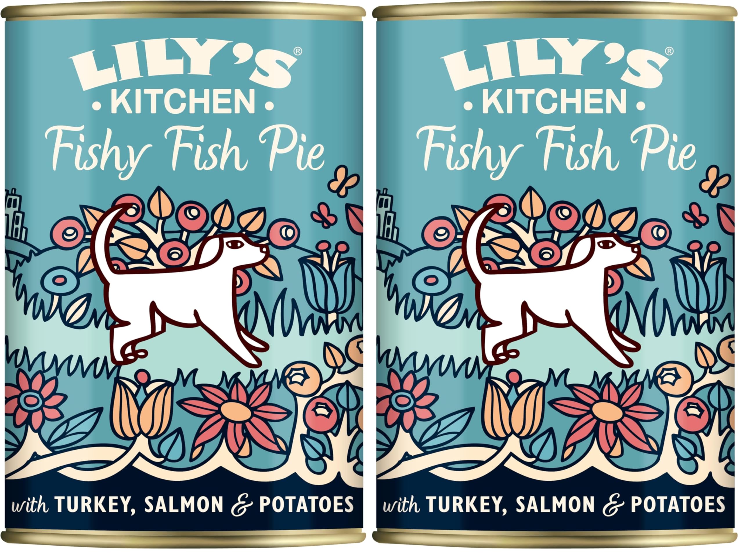 Lily's Kitchen Natürliches Nassfutter für ausgewachsene Hunde Dose - Leckere Fischpastete - Hundefutter Getreidefreies Rezept (6 x 400g dosen) (Packung mit 2)