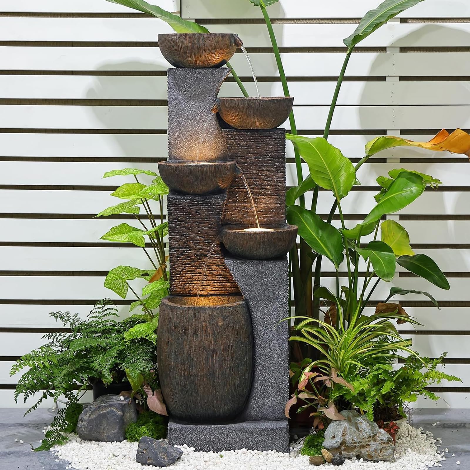 Bumilgar 5-Tier 51.4 Inch Outdoor Garden Fountain