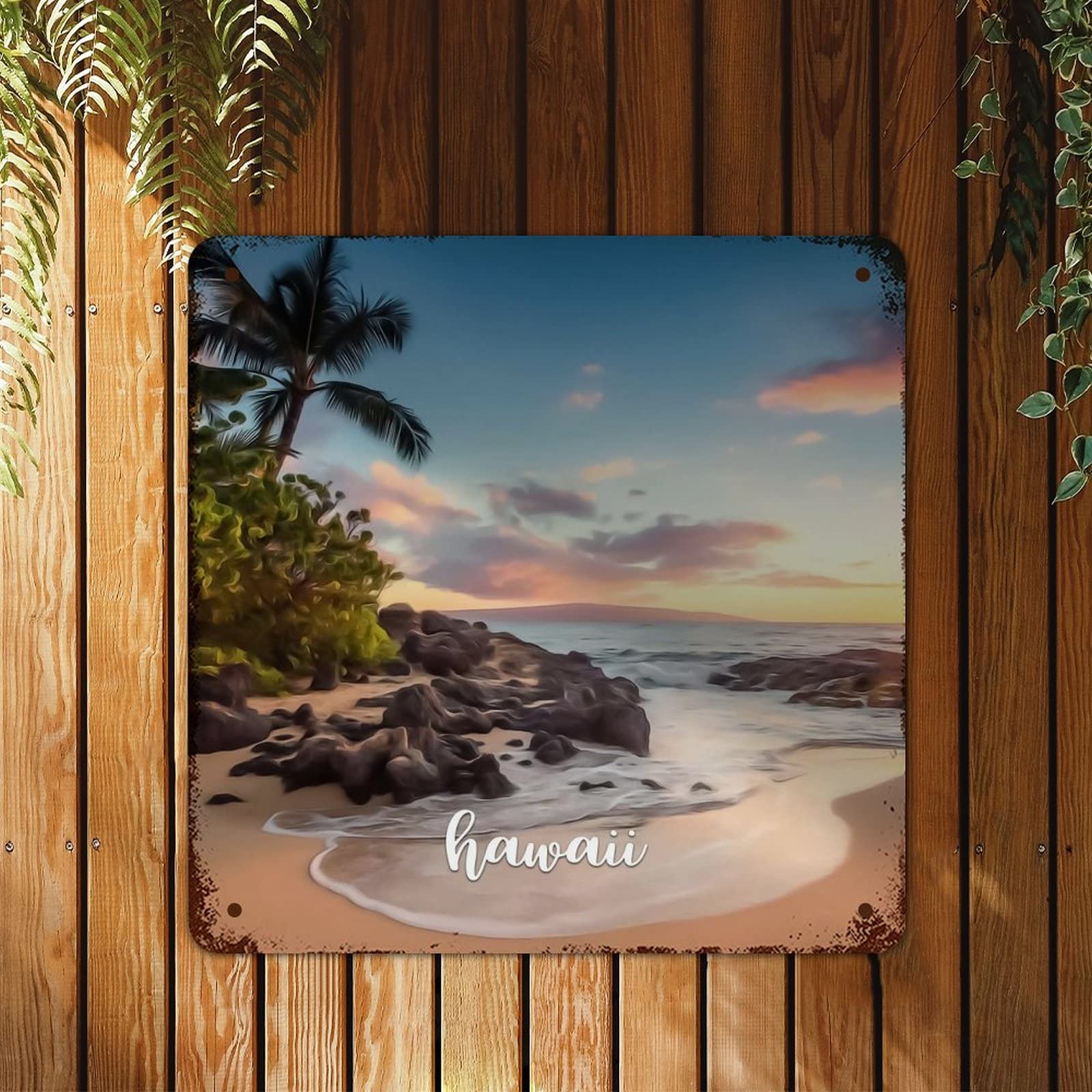 Plaque vintage en aluminium durable au design mural rustique épuré