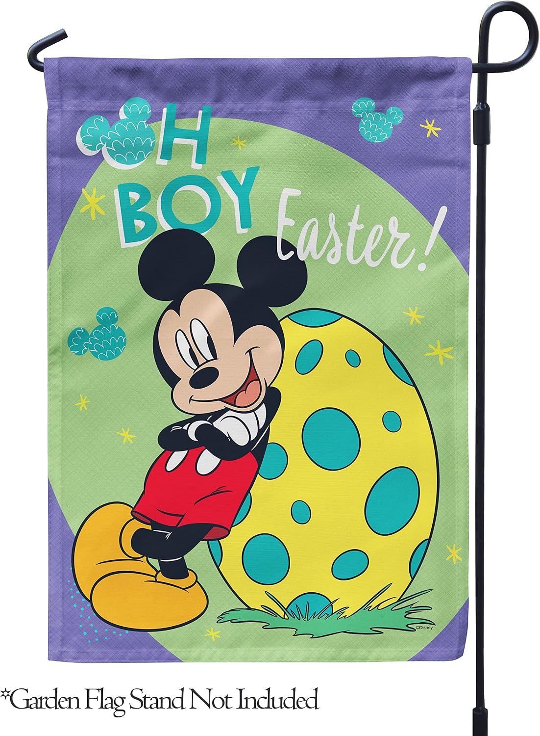 Flagology, Disney Oh Boy Easter Mickey Mouse – Garden Flag 12" x 18", Exclusive Fabric, Officially Licensed Disney, Easter