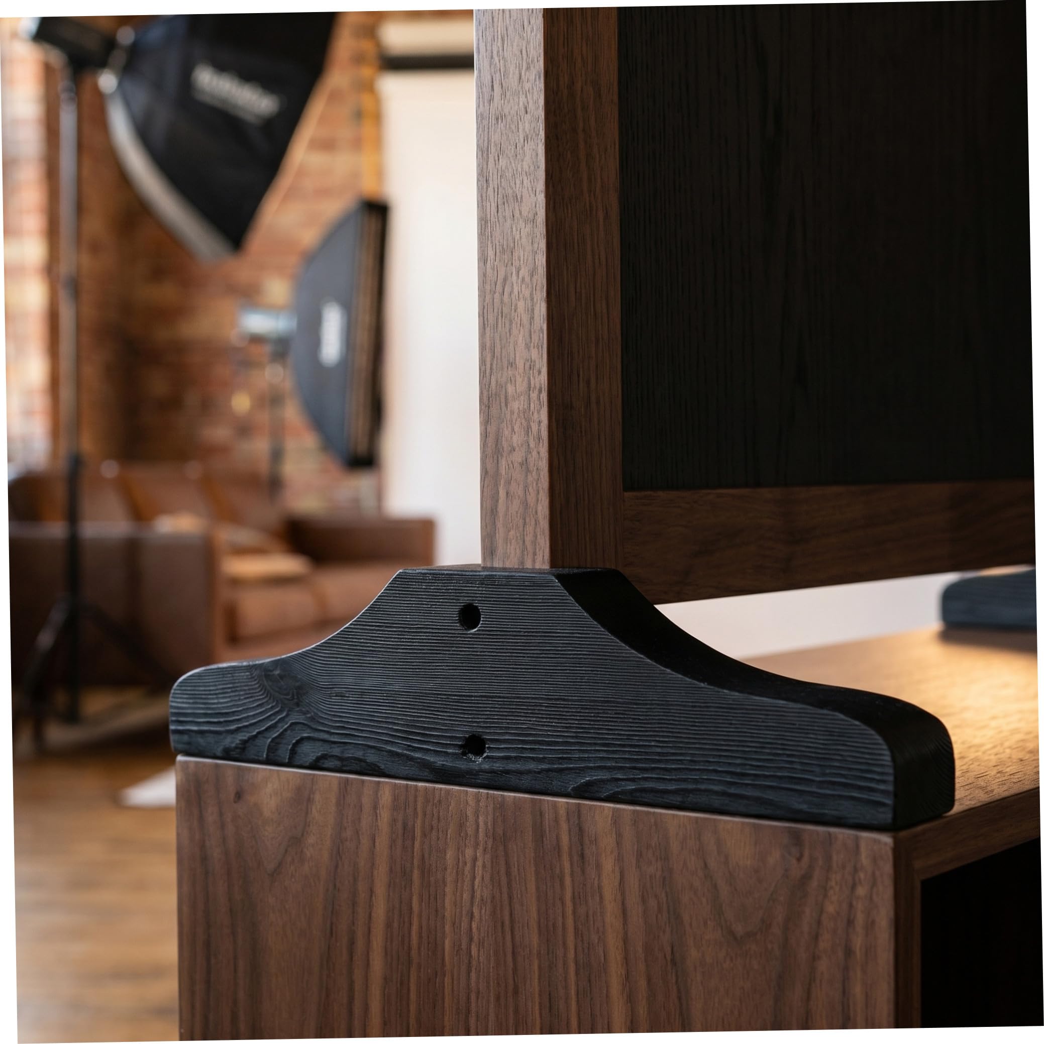 4 Pezzi Supporto per Divisorio Portatile in Legno, Base Nera 8, 5x3