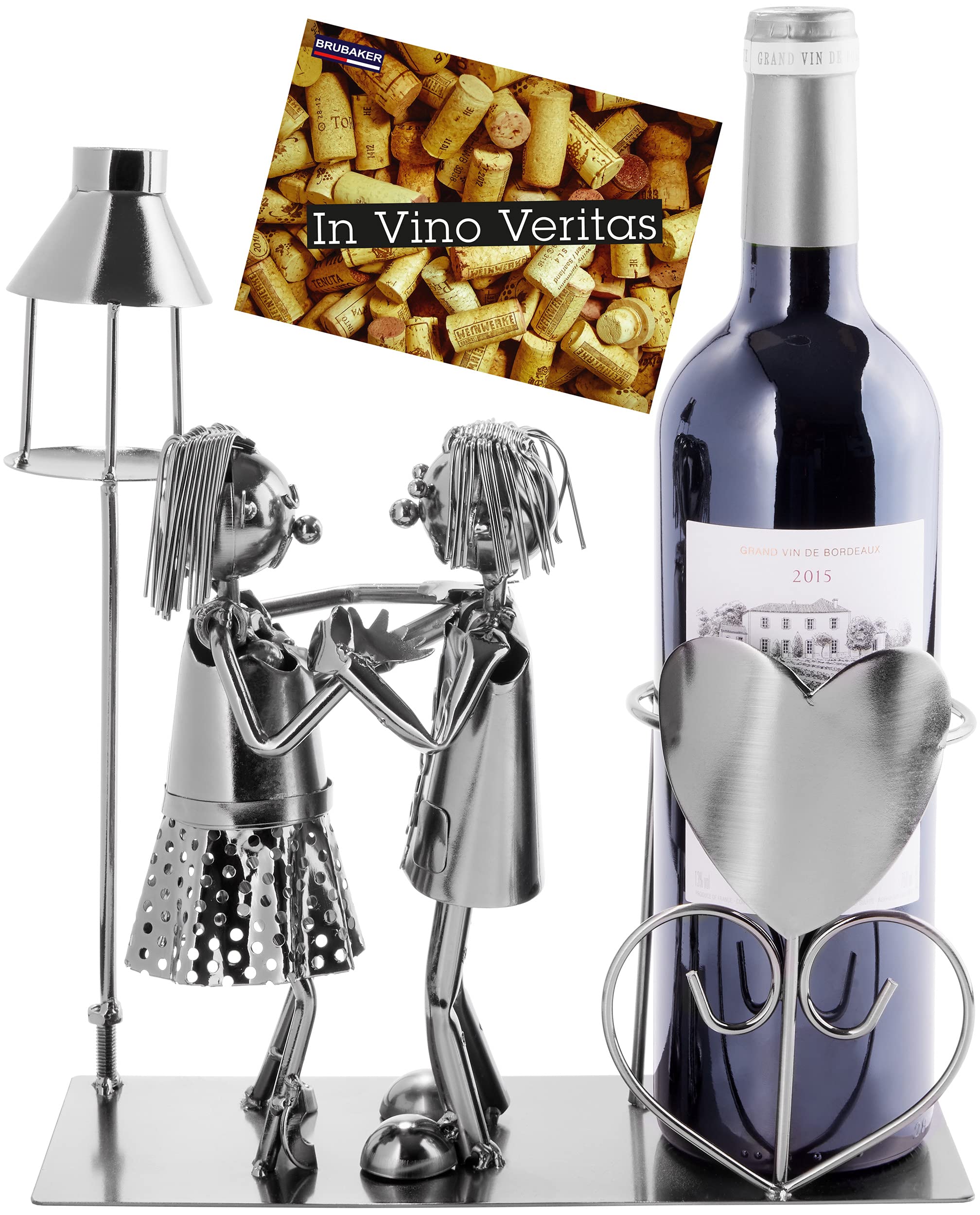 Porte-Bouteille de Vin Couple Dansant avec Lanterne - Cadeau Original