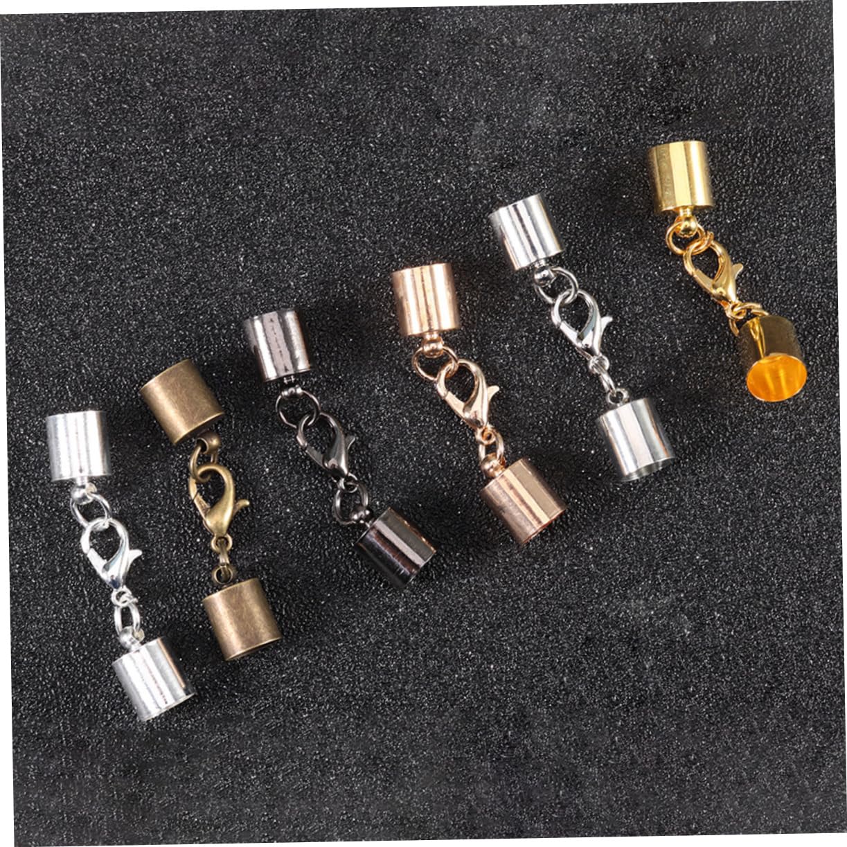 LALAFINA 4 Juegos Pulsera Cuero Cordon Hebilla Brazalete Pulseira Mosquetón Cadena De Joyería Anillos Hebillas De Llavero Hechas A Mano Cierres De Collar De Bricolaje Aleación 60 Piezas * 4