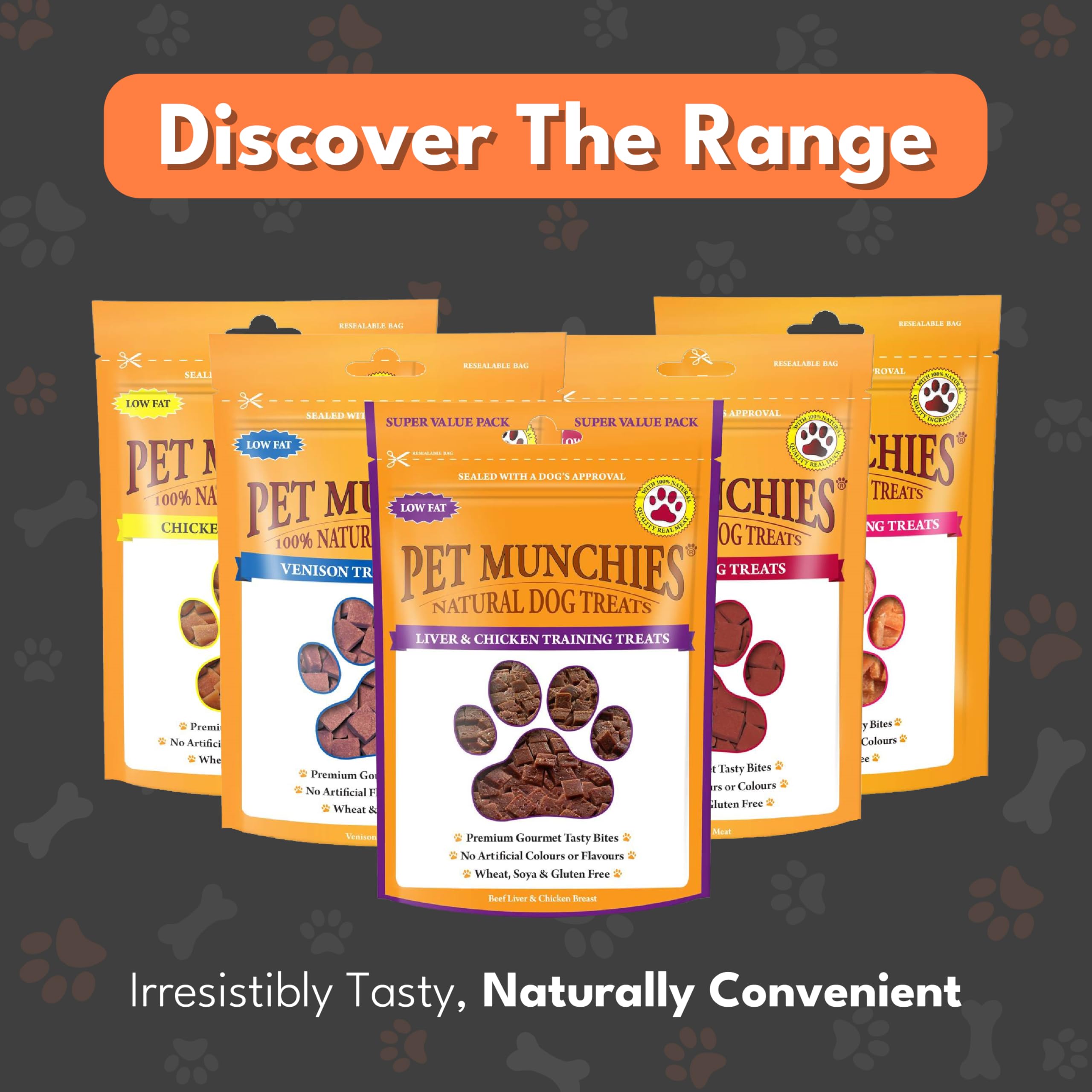 Pet Munchies - Paquete de 8 Bolsas de chucherías de Pato para Mascotas, recompensa para adiestramiento.