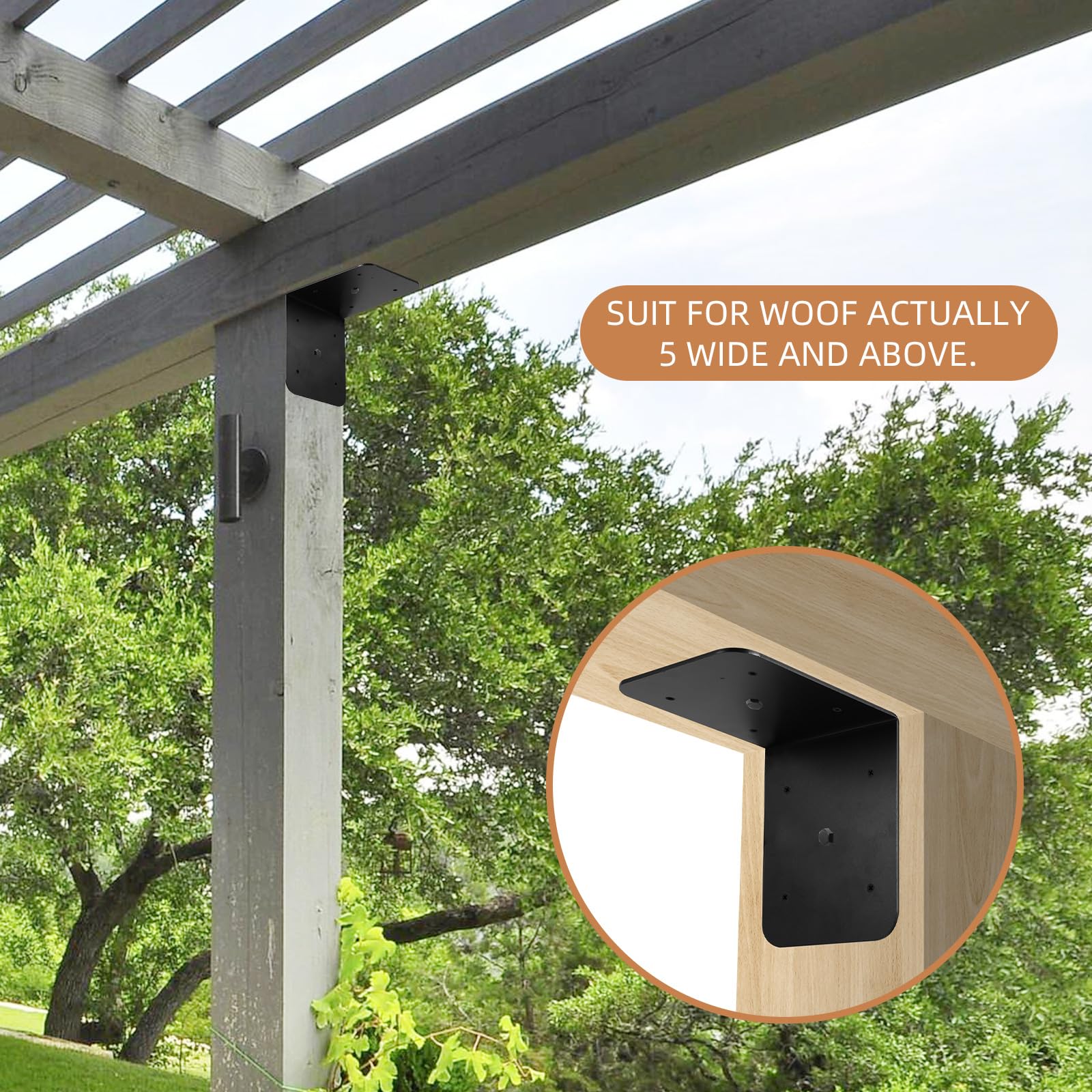 Confezione da 4 staffe angolari nere da 12,7 cm, 15,2 x 15,2 x 12,7 cm, resistenti, ad angolo retto, per connettori in legno per mobili in legno
