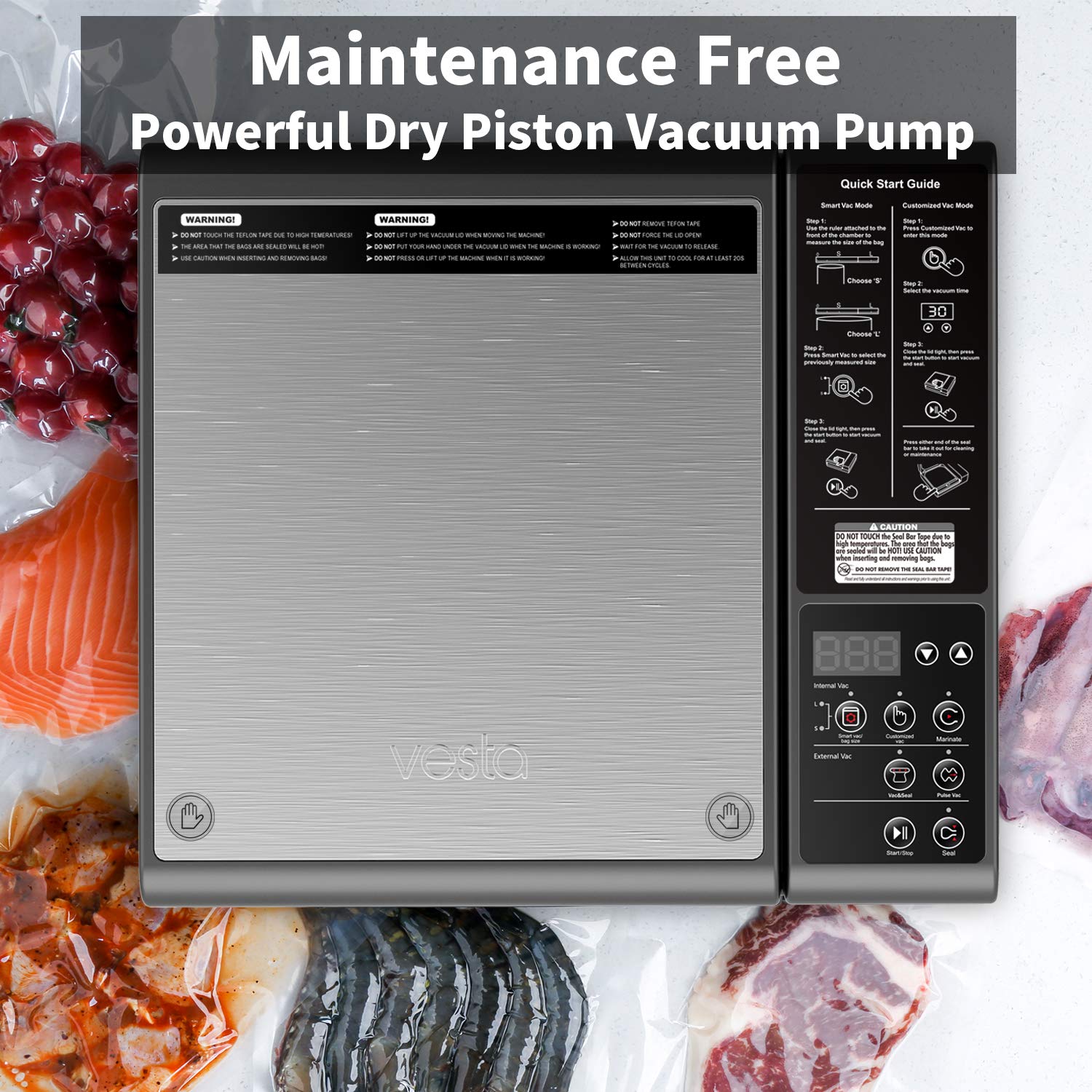 2in1 Vacuum Sealer by Vesta Precision Chamber Vac Elite Chamber