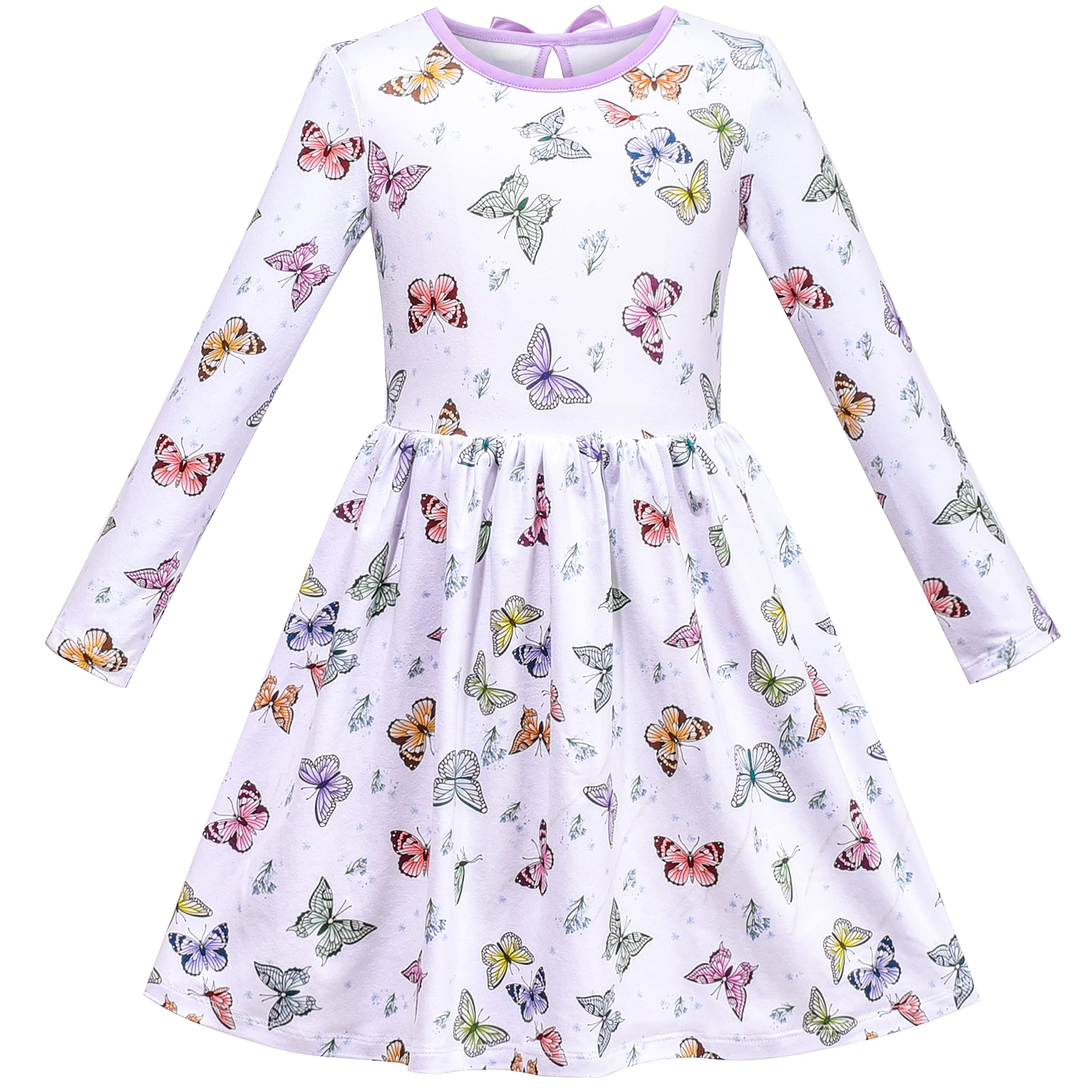 Sunny Fashion Girls Dress Unicorn Rainbow Long Sleeve Casual Dress Size 3-8