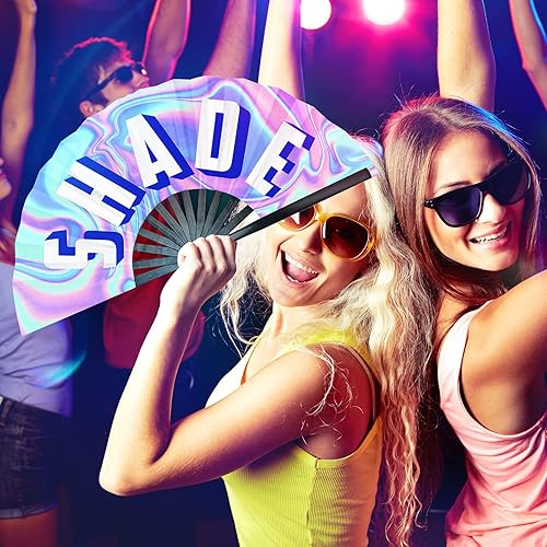 Miniatura 6 de Amyhill 3 ventiladores de mano grandes de bambú, ventilador plegable icónico de mano, ventilador chino de mano, para mujeres y hombres, festivales,