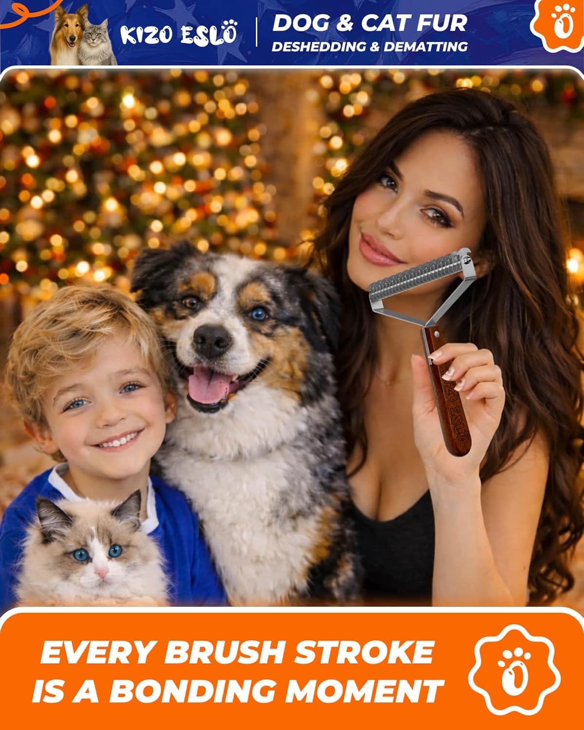 Extra Large 2-Sided Undercoat Rake for Dogs & Cats, Dog Brush for Shedding Remove Mats, Dematting Comb, Safe&Gentle Grooming Brush for German Shepherds Medium to Long-Haired Pets,Premium Wooden Handle - Image 9