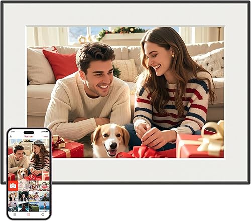 CECGAN 32GB Memory 10.1 Inch Frameo Photo Frame, WiFi Digital Picture Frame,1280x800 HD IPS Touch Screen, Auto-Rotate, Share Photos/Videos Instantly via Frameo App from Anywhere, Wall Mountable.