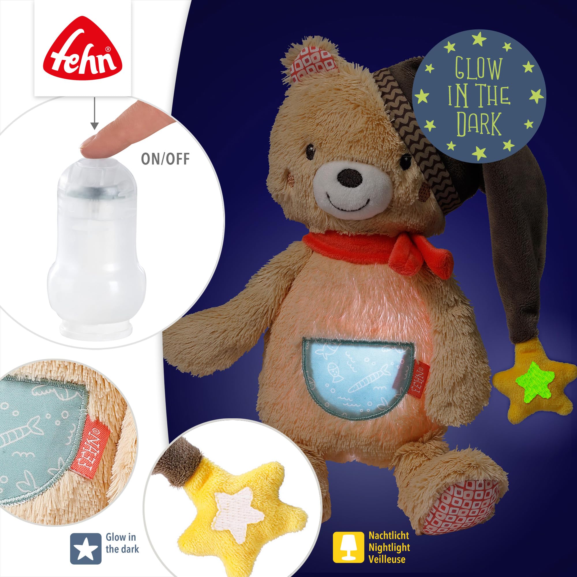 Fehn Bear Night Light - Snooze Light & Sleep Aid: Benin