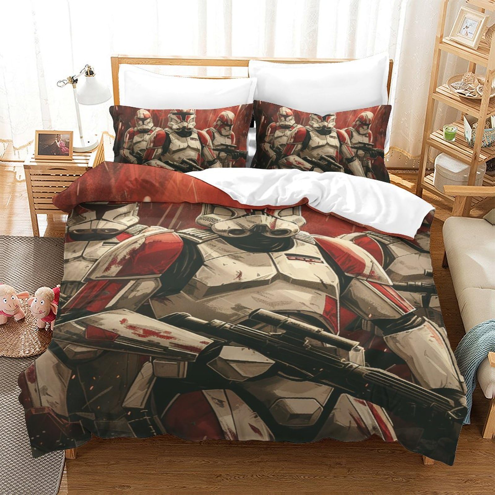 Gaoyuchun Boys Style-8 Star Wars 3D Printed Duvet Cover Set Bedding Set,Soft Microfiber Pillowcases,Hidden Zipper Quilt Cover Easy Care Comforter Cover For Kids Girls Teens Single（140X200cm）