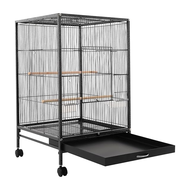 Foto 7 de 8 de Birdcage - Jaula de metal para pájaros, jaula para loros, se puede abrir hacia arriba, jaula con ruedas…