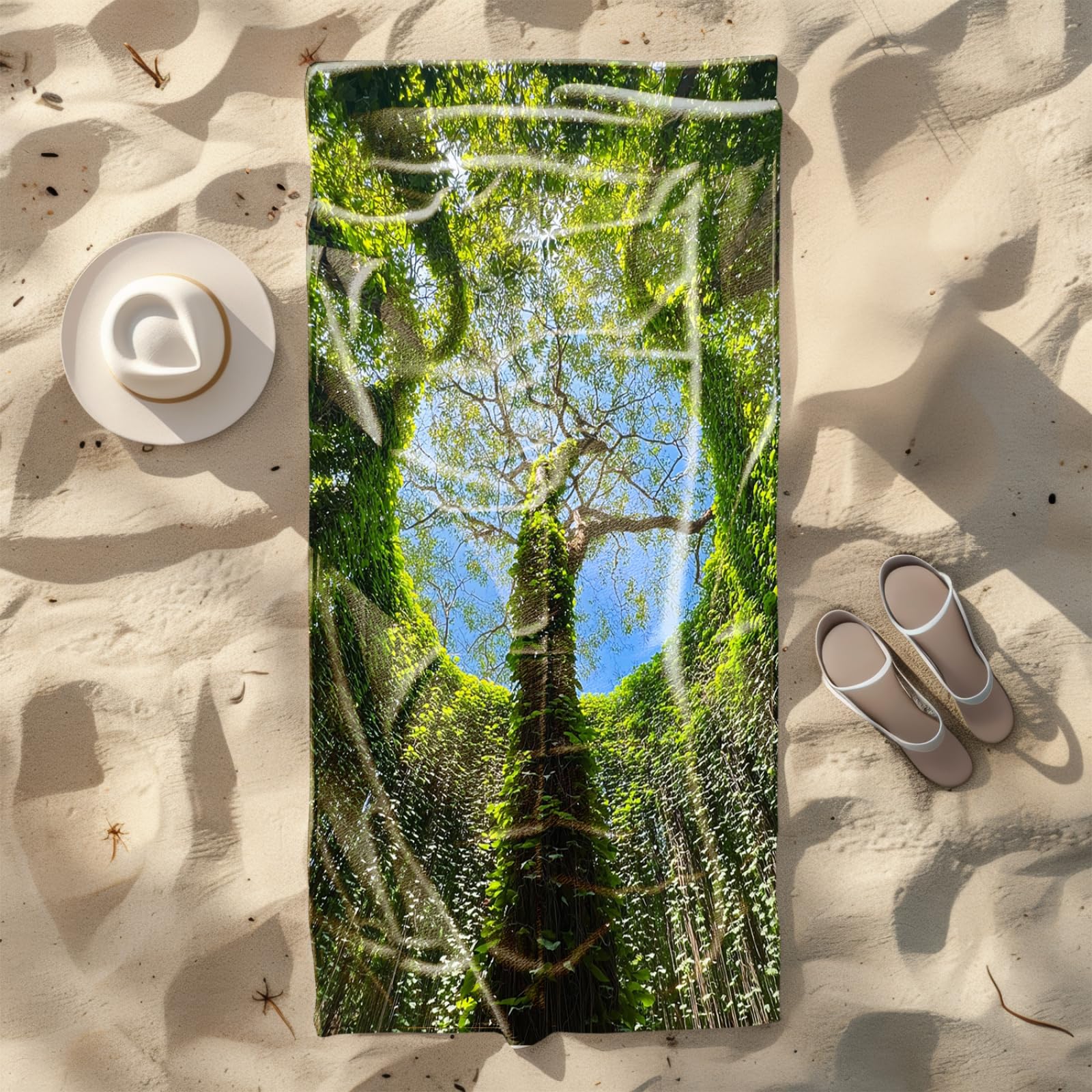 Générique Serviette de Plage 90X180 Arbre Vert