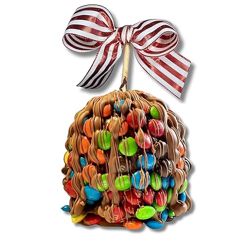 TV's Deli & Diner Manzana de Caramelo Jumbo Gourmet  Caramelo, Botones de Dulce y Chocolate con Leche  Hecho a Mano y Recién Preparado (Botones de