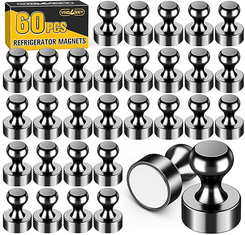 Miniatura 7 de VNDUEEY 12 imanes negros para nevera, imanes de pizarra blanca, imán pequeño y fuerte para pizarra, oficina, aula, cocina