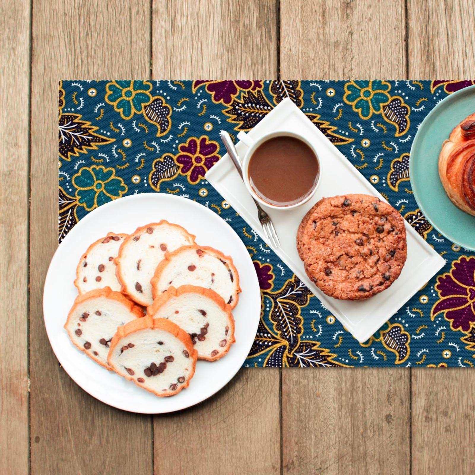 Lot De 4 Sets De Table Vintage En Bois à Motif Floral - Résistants à La